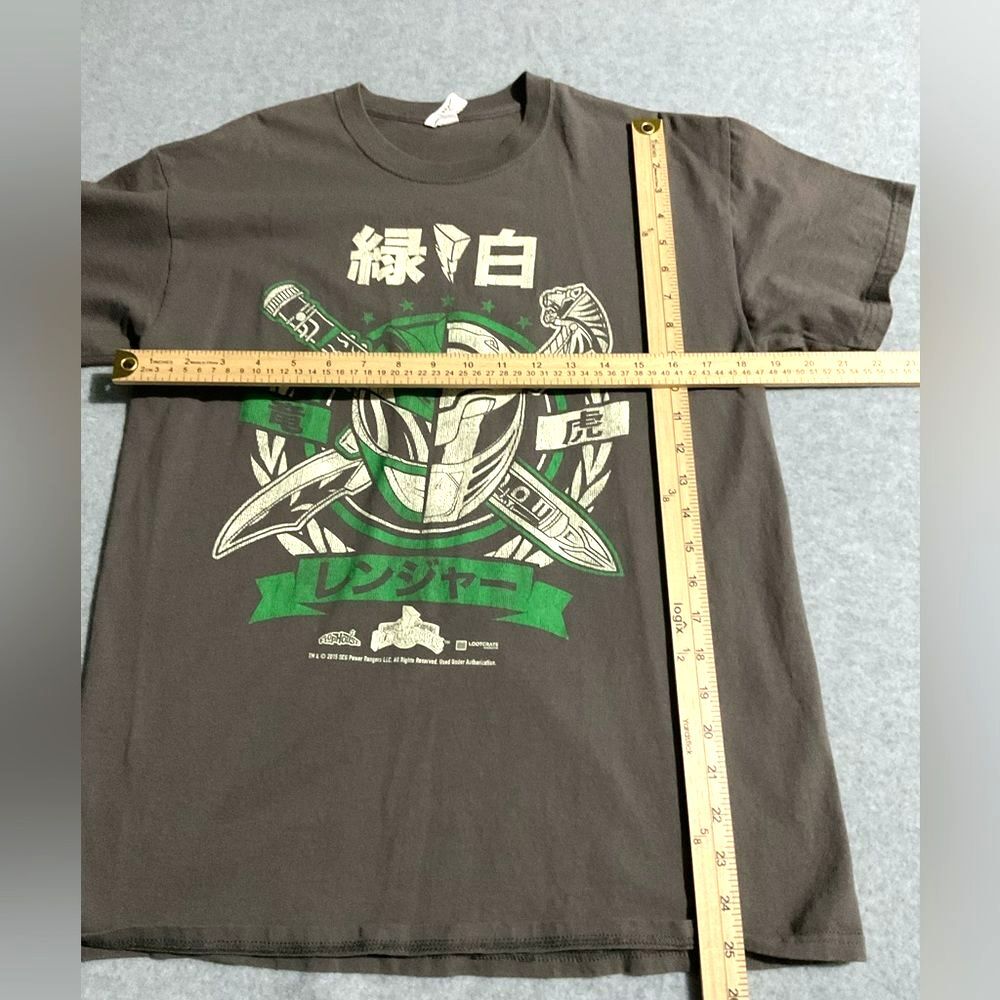 Anvil Power Rangers Gray T-Shirt -Anvil Loot Crate Exclusive-Japanese Text Sz M